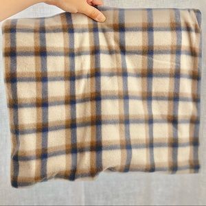 NWOT Soft Plaid Pet Blanket in Blue, Brown, and Ivory